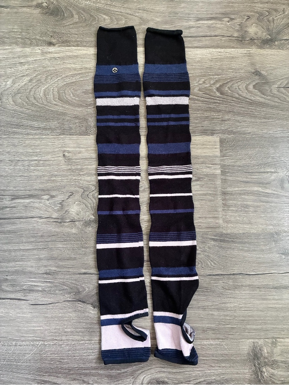 lululemon athletica Black & Blue Striped Knee-High Socks
